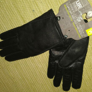 UR Frownes Men's Lined Leather Gloves Touch screen sz L